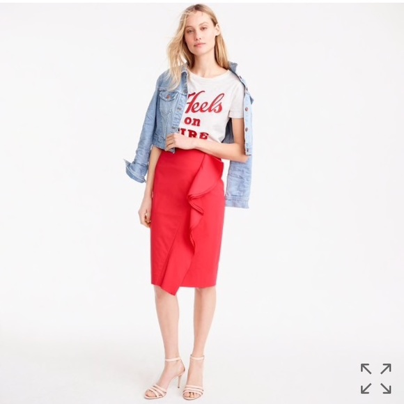 J. Crew Dresses & Skirts - J.Crew Ruffle skirt in cotton poplin